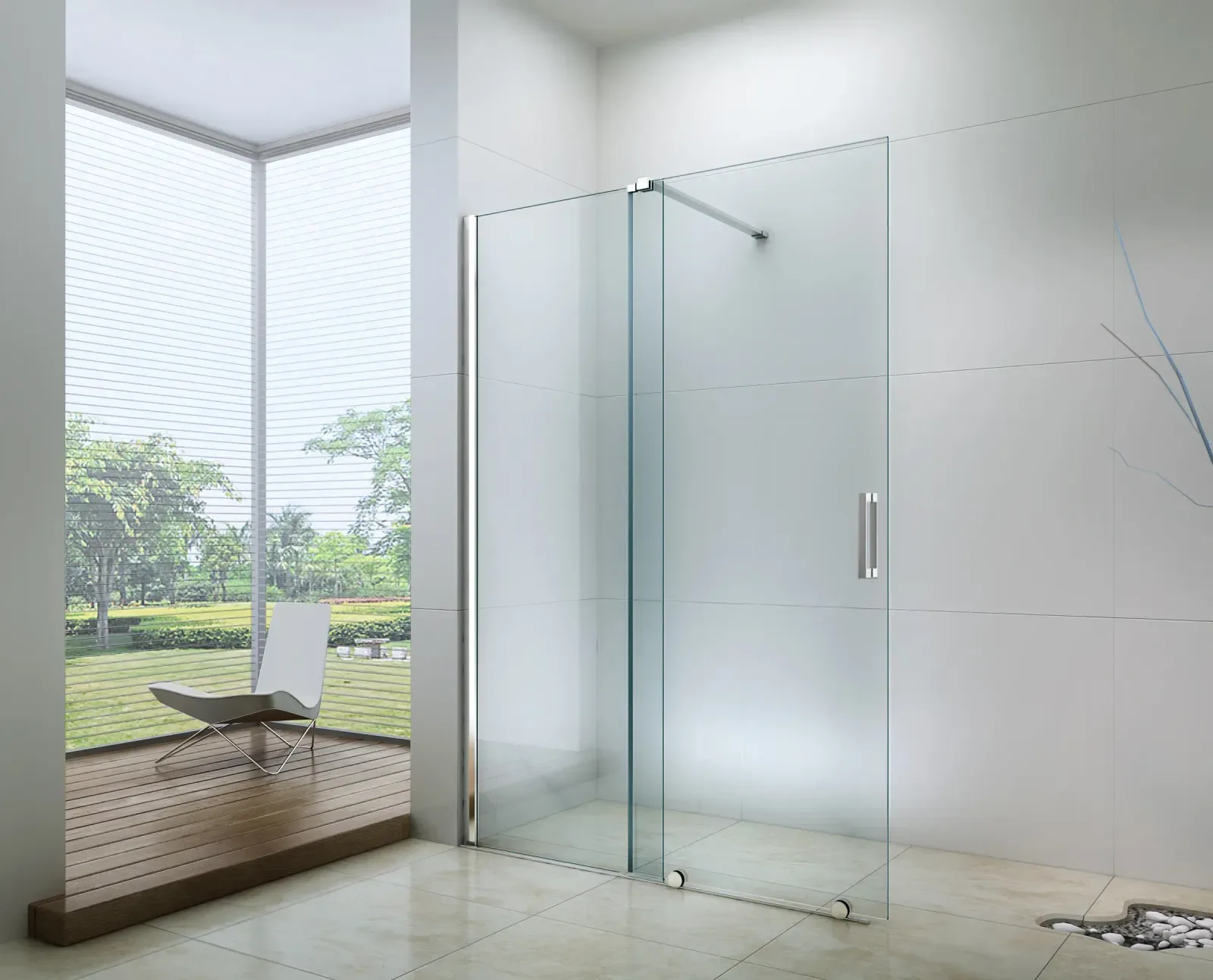 Breite Glasschiebetür Madrid für die Dusche