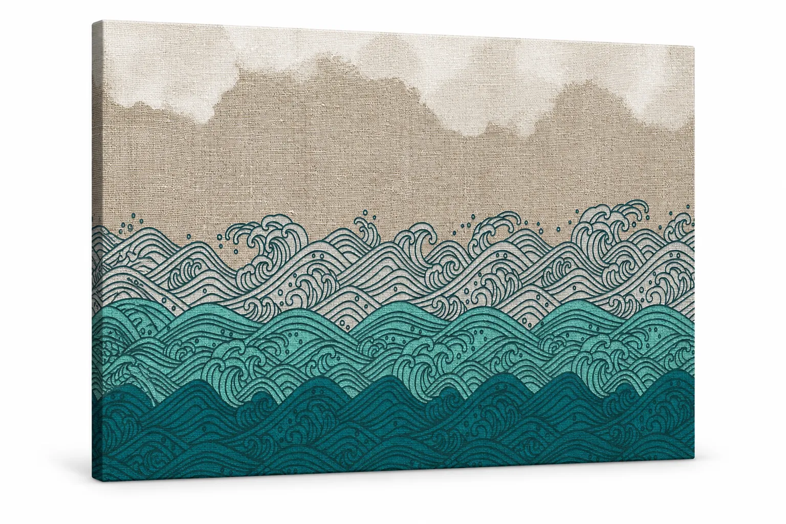 Wandpaneel Octopus Flow mit fließendem maritimem Linienmotiv