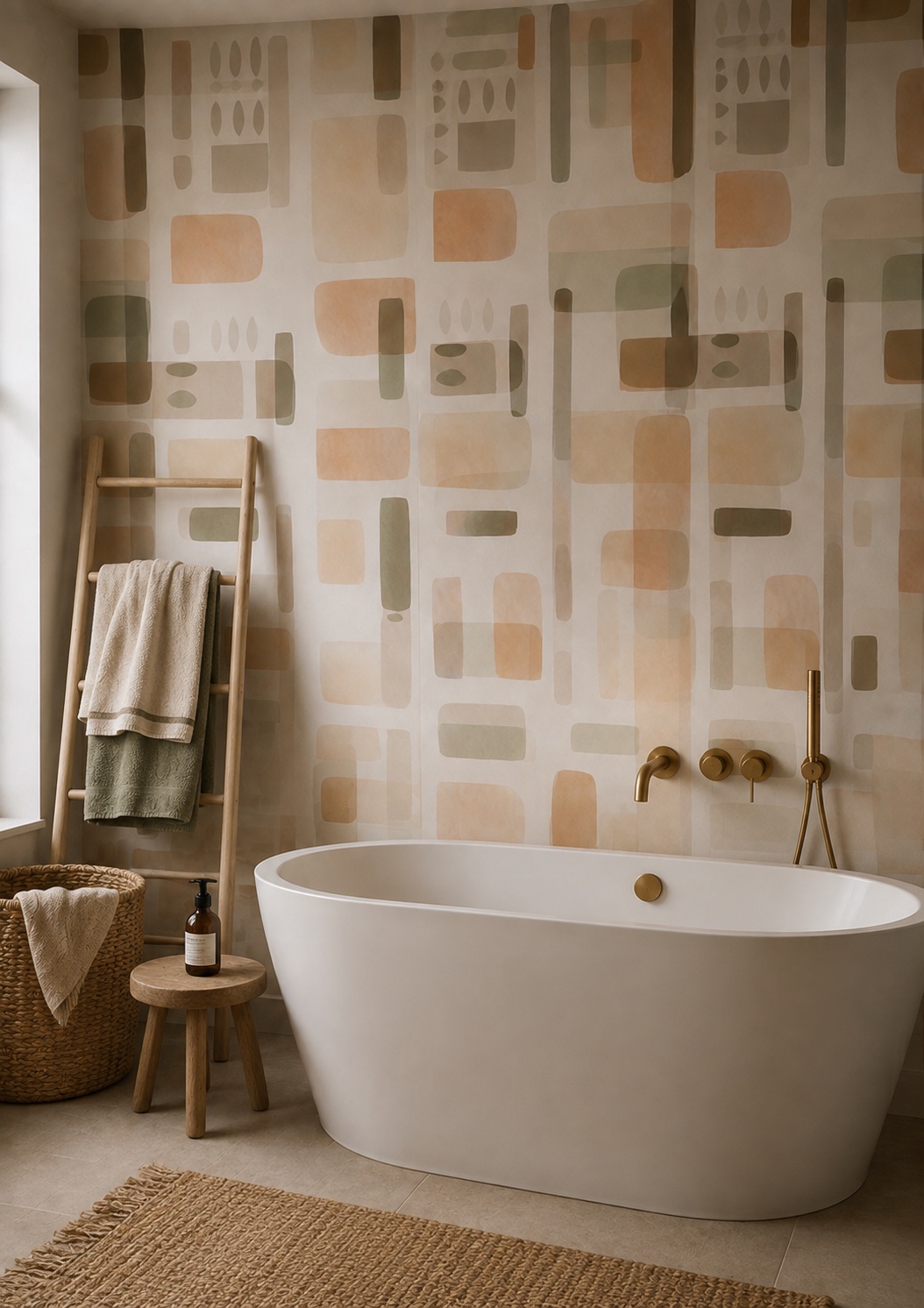 Wandpaneel Soft Glyph Harmony mit weichen zeichenhaften Formen, Bild 1